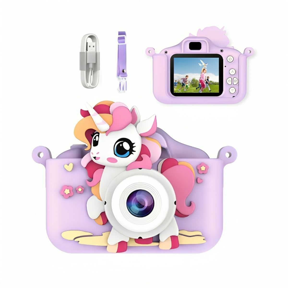 GENERICO - Mini Cámara Digital Recargable con Protector para Niños