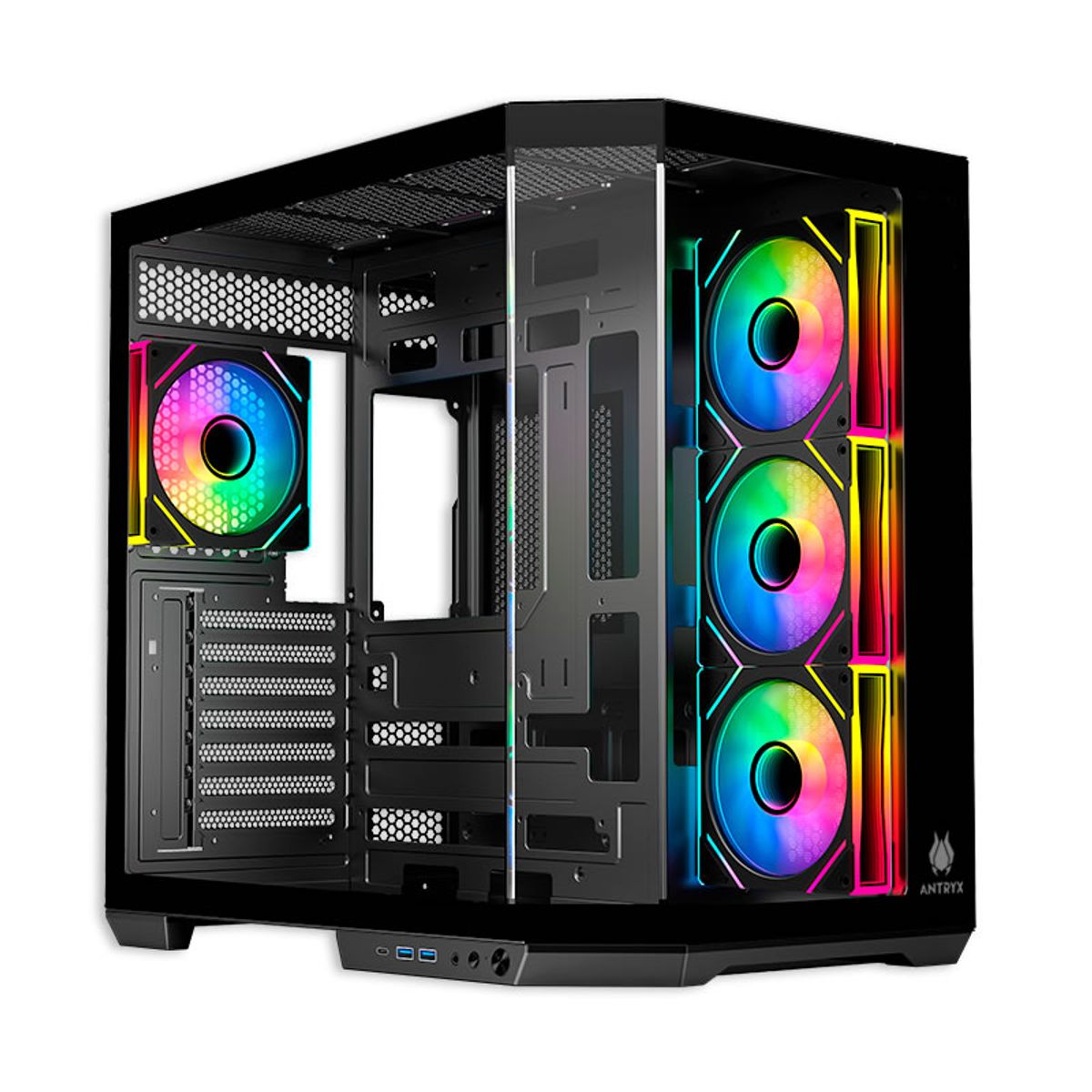 ANTRYX - CASE ANTRYX FX 800 BLACK, INFINITY ARGB FAN X4, USB TIPO-C (AC-FX800K)