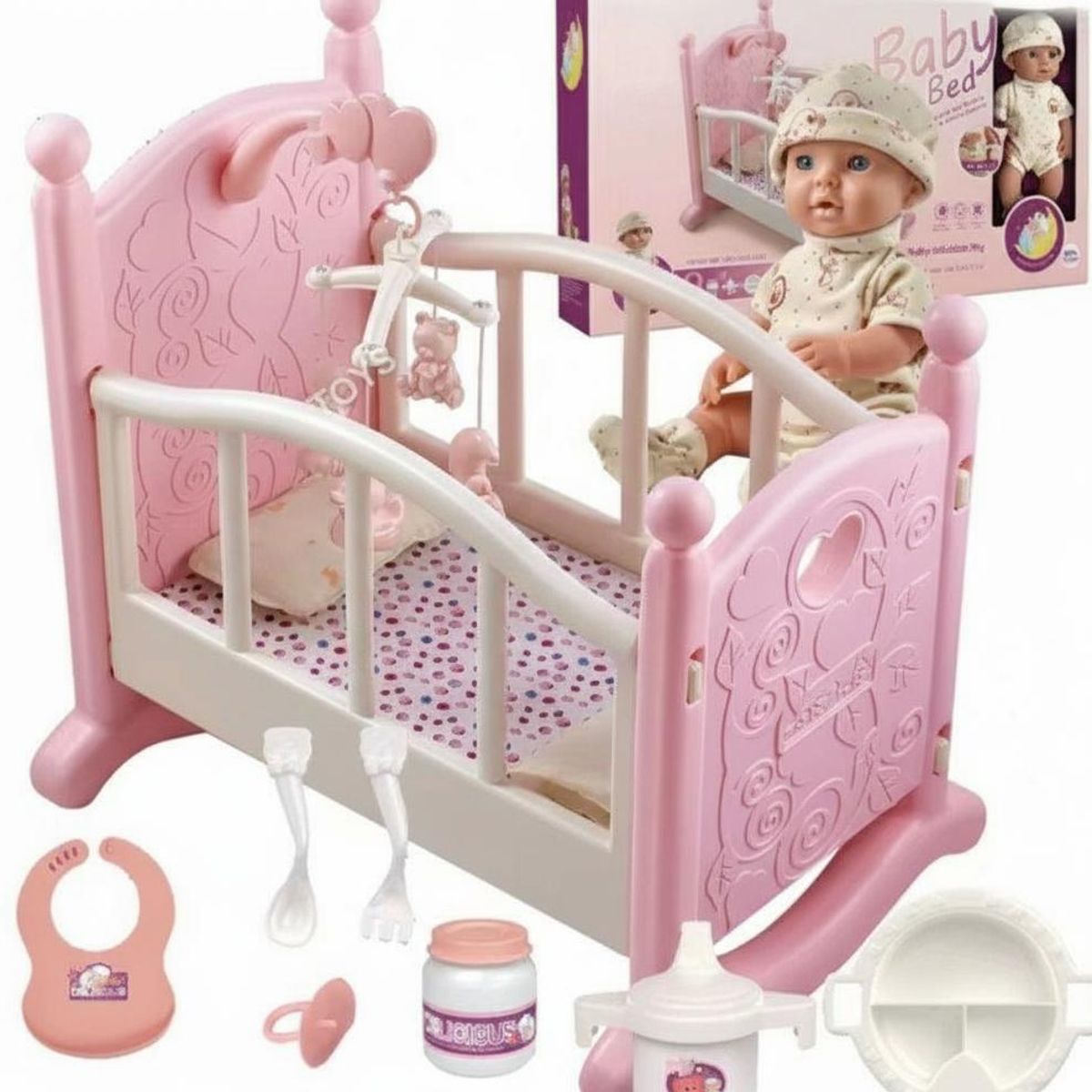 GENERICO - Cuna + bebe muñeca y accesorios