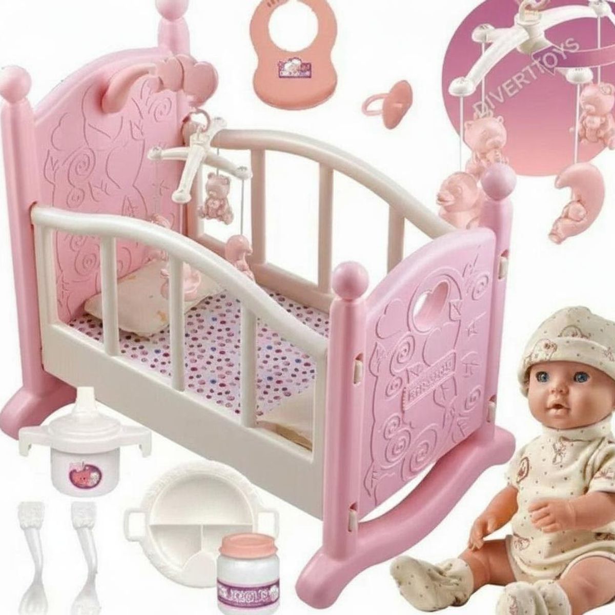 GENERICO - Cuna + bebe muñeca y accesorios