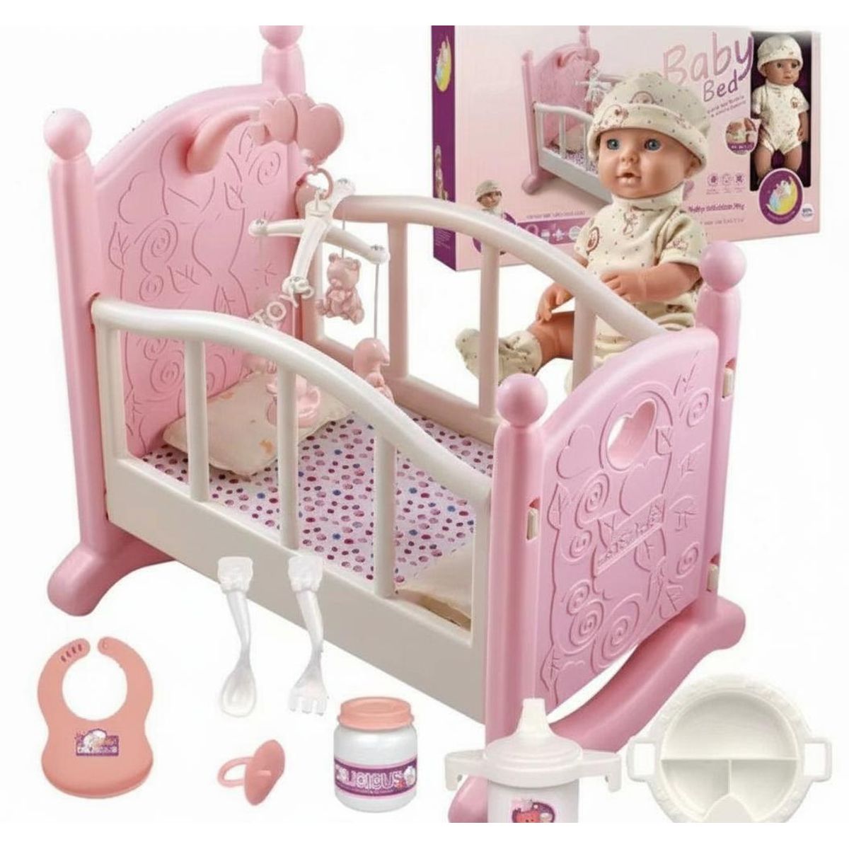 GENERICO - Cuna + bebe muñeca y accesorios