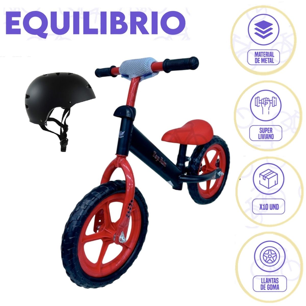 GENERICO - Bicicleta Equilibrio para Niños Aro 12 Negro