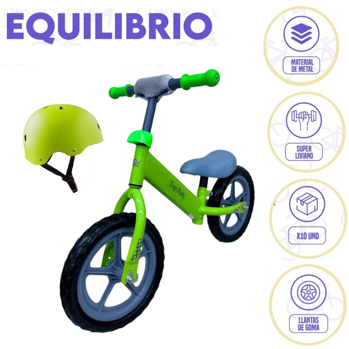 GENERICO - Bicicleta Euilibrio para Niños Aro 12 Verde