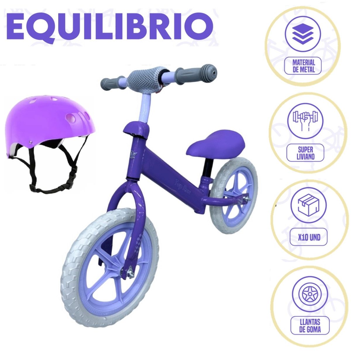 Bicicleta Equilibrio para Niños Aro 12 Morado, marca GENERICO - Foto Principal