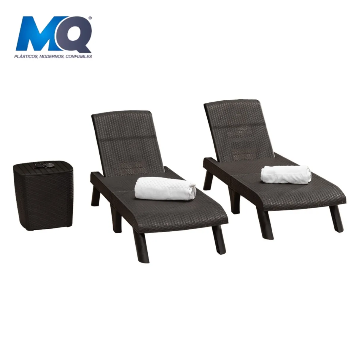 QRUBBER - 2 Tumbonas y Mesa de Centro MQ