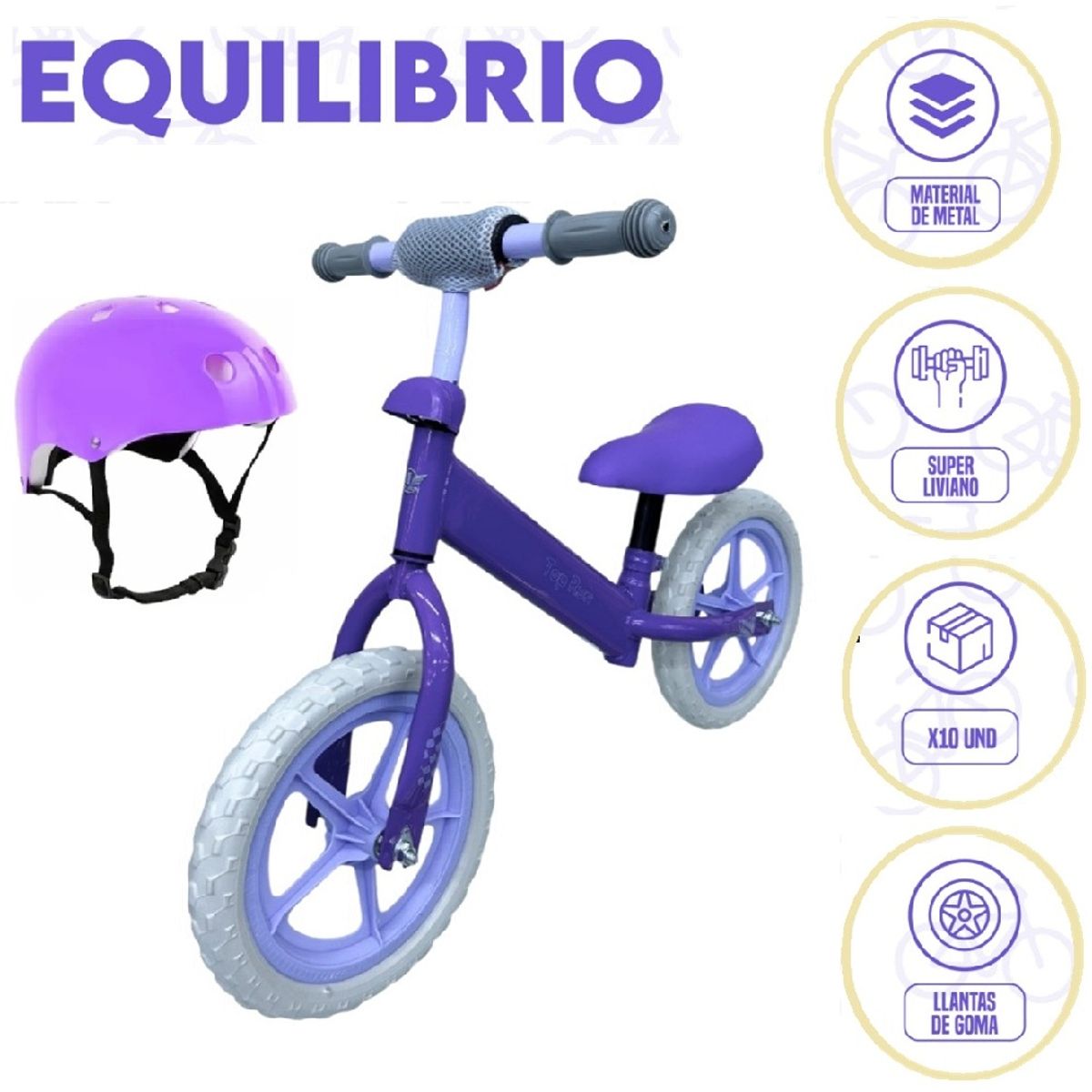 GENERICO - Bicicleta Equilibrio para Niños Aro 14 Morado