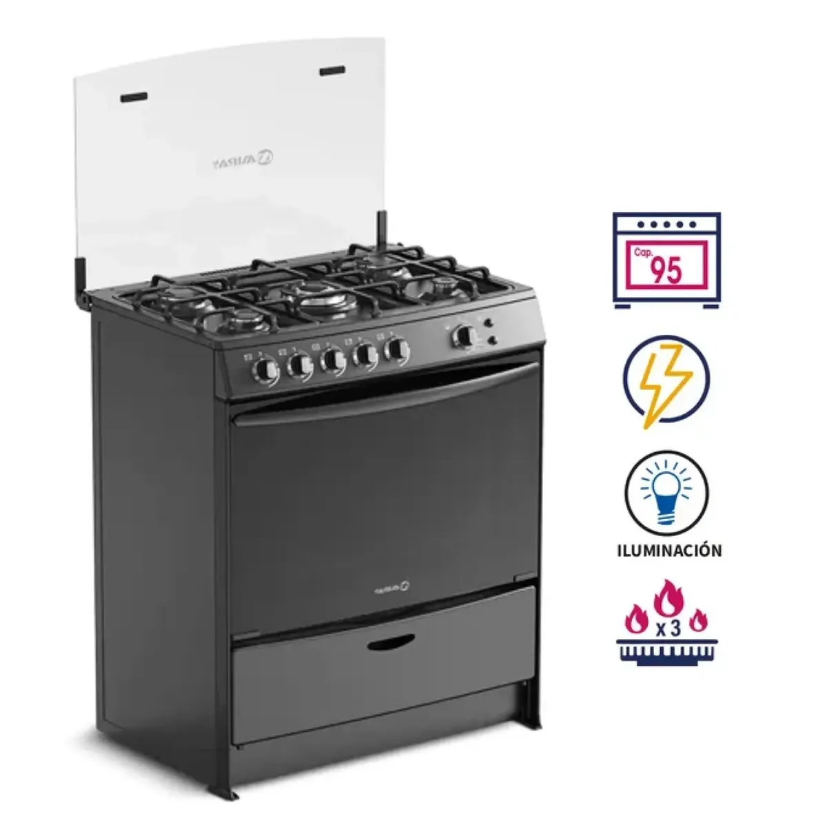 MIRAY - Cocina a Gas Miray AZALEA PLUS GLP 5 Hornillas