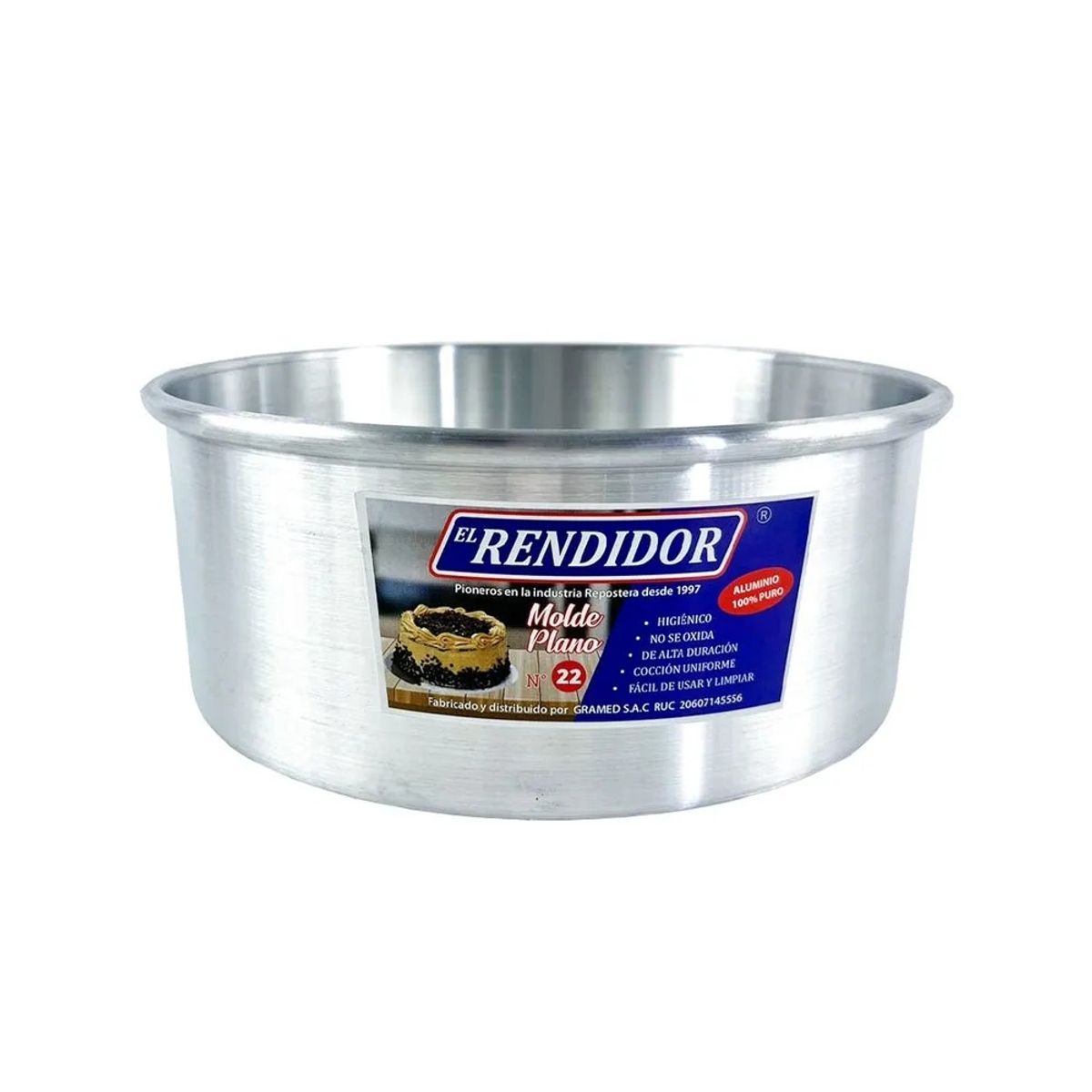GENERICO - MOLDE PLANO PARA TORTA 22 CM DE DIAMETRO