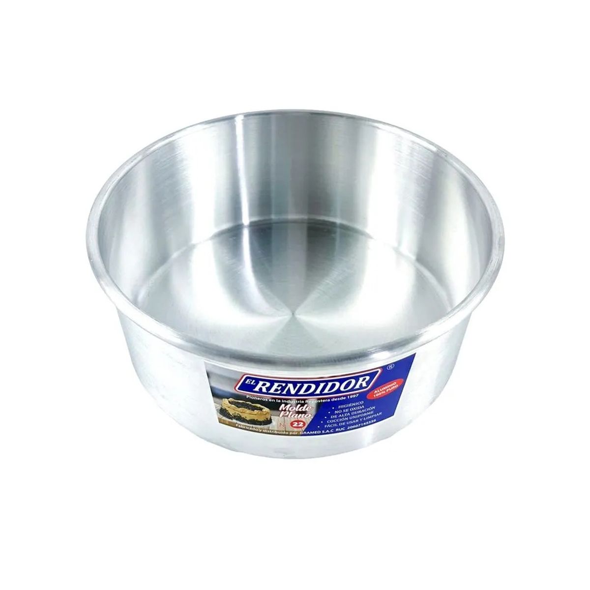 GENERICO - MOLDE PLANO PARA TORTA 22 CM DE DIAMETRO