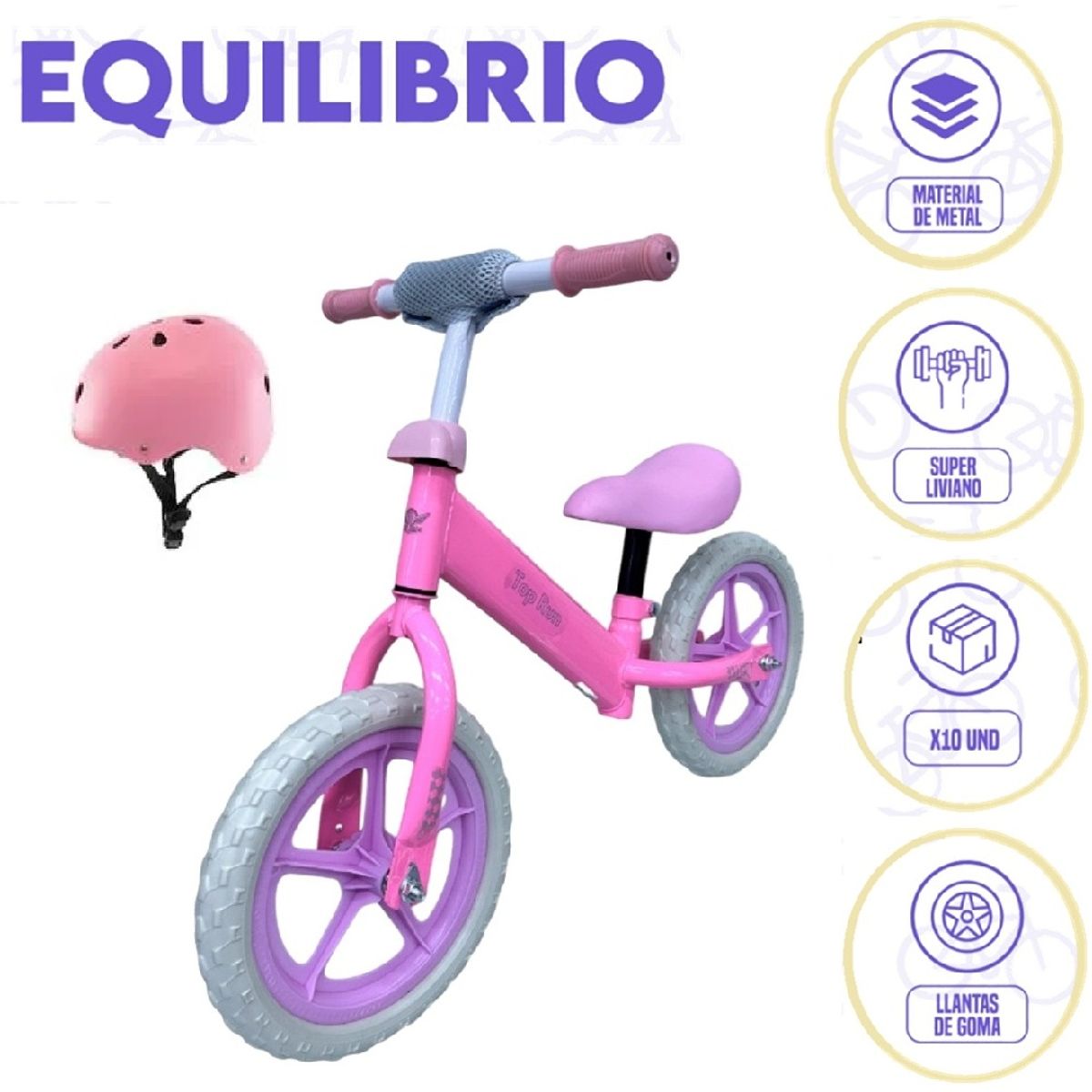GENERICO - Bicicleta Equilibrio para Niños Aro 14 Rosado