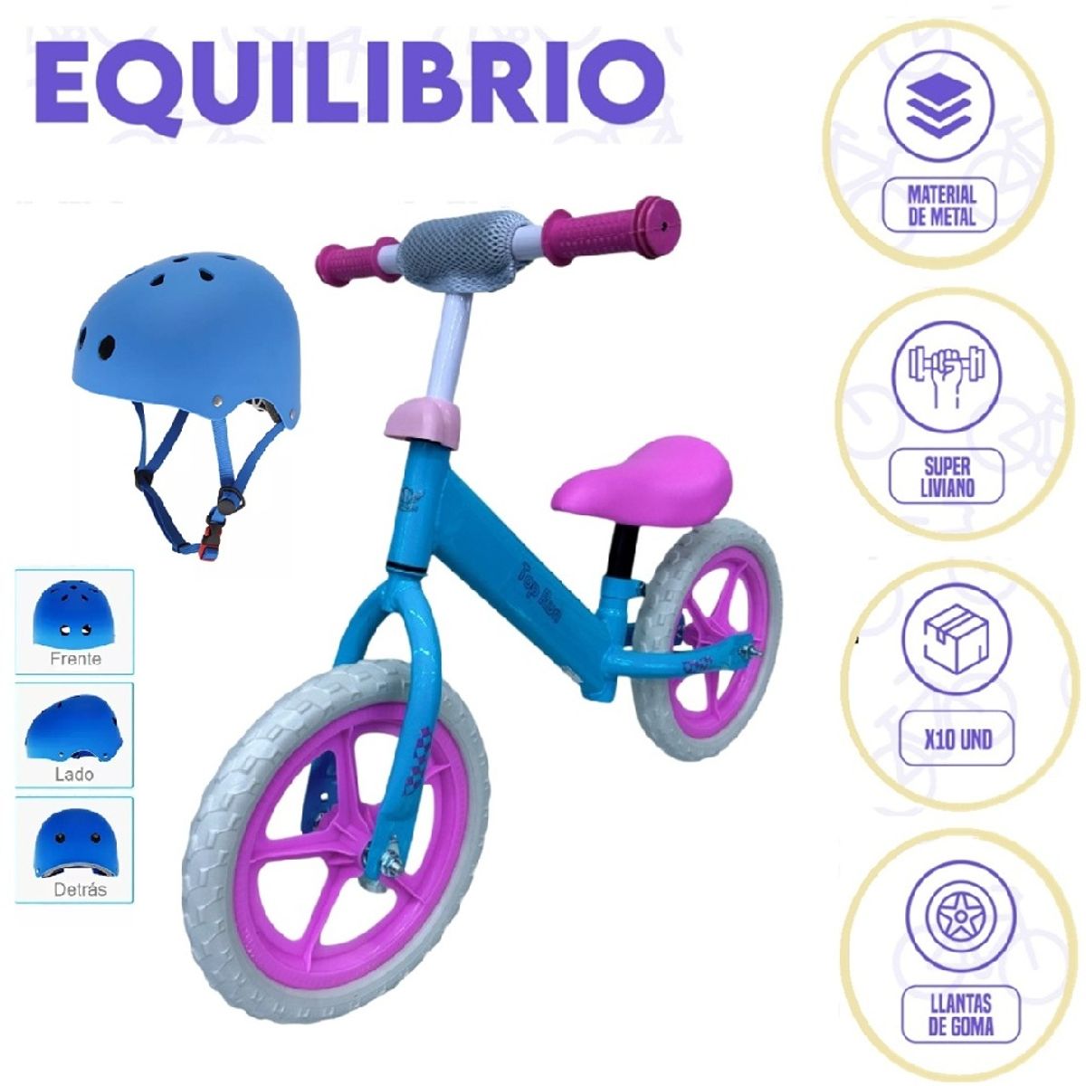 GENERICO - Bicicleta Equilibrio para Niños Aro 14 Celeste