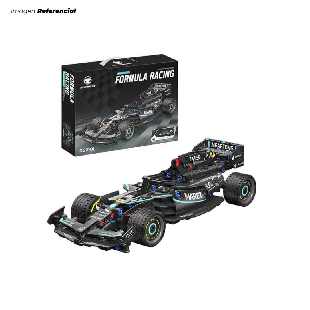 GENERICO - Set de Bloques Formula Tipo Auto de Carrera Deportivo Negro