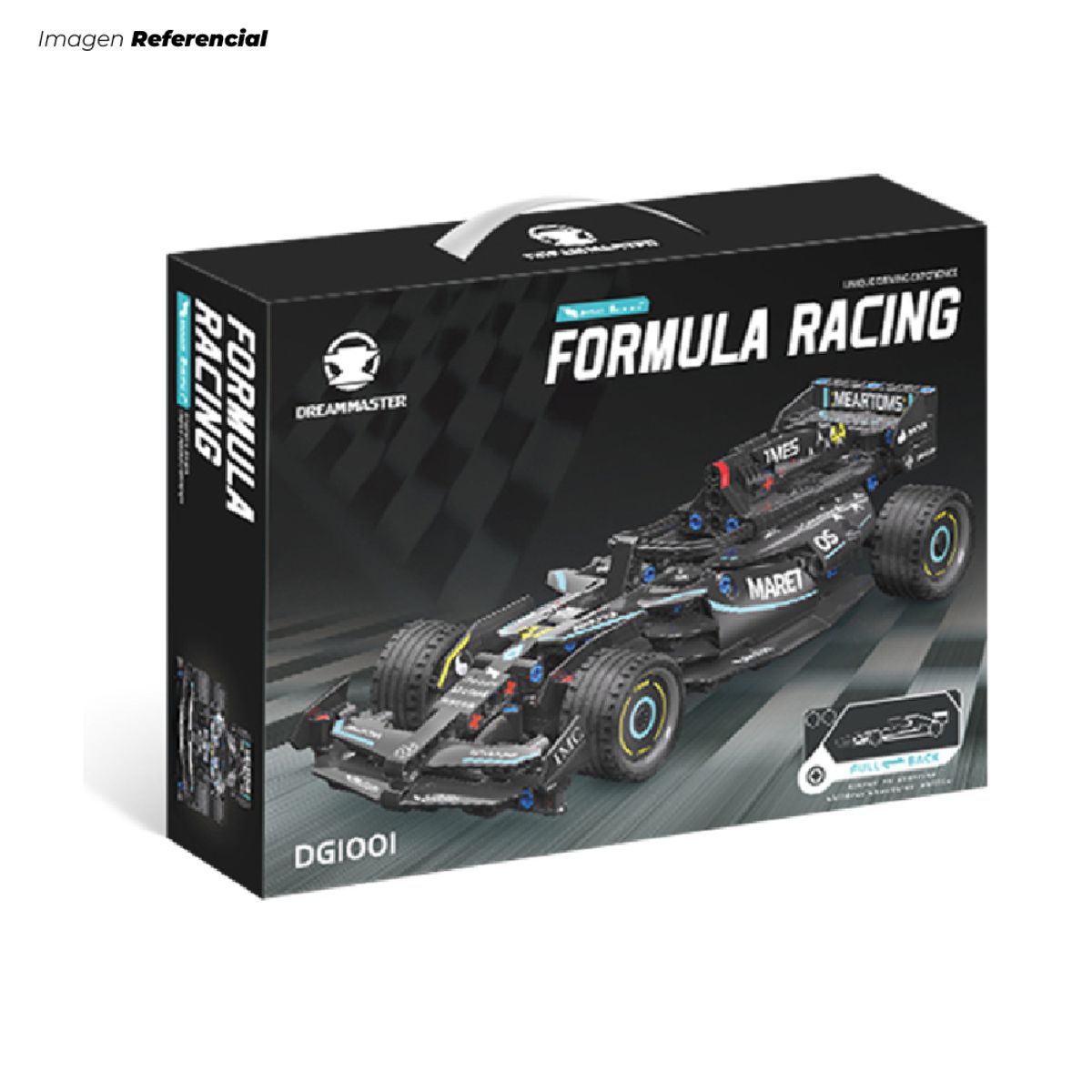 GENERICO - Set de Bloques Formula Tipo Auto de Carrera Deportivo Negro