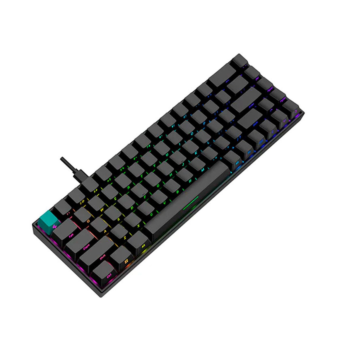 DEEPCOOL - Teclado Mecánico DeepCool KG722 65% RGB Gaming USB Tipo-C 50M Pulsos