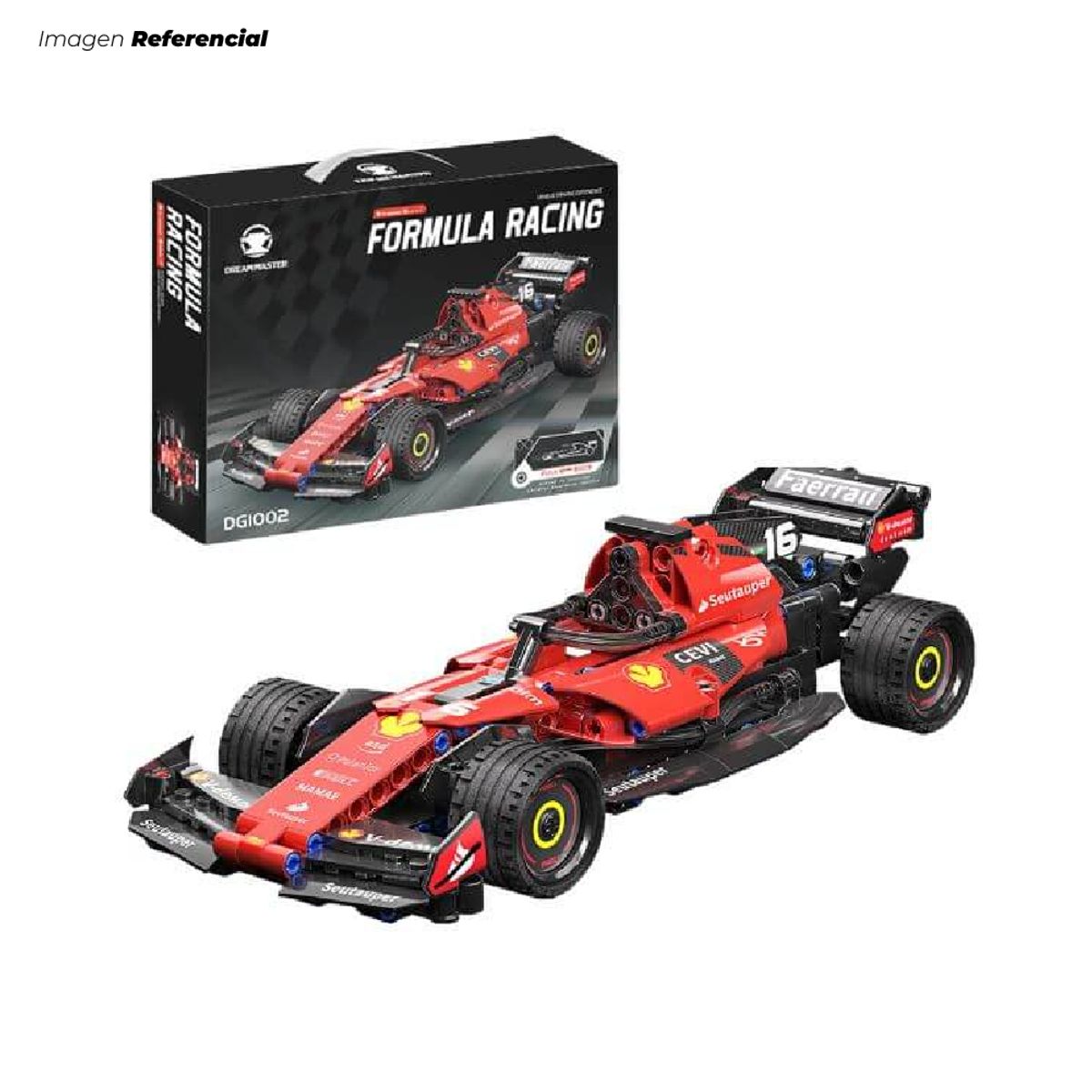GENERICO - Set de Bloques Formula Tipo Auto de Carrera Deportivo Rojo