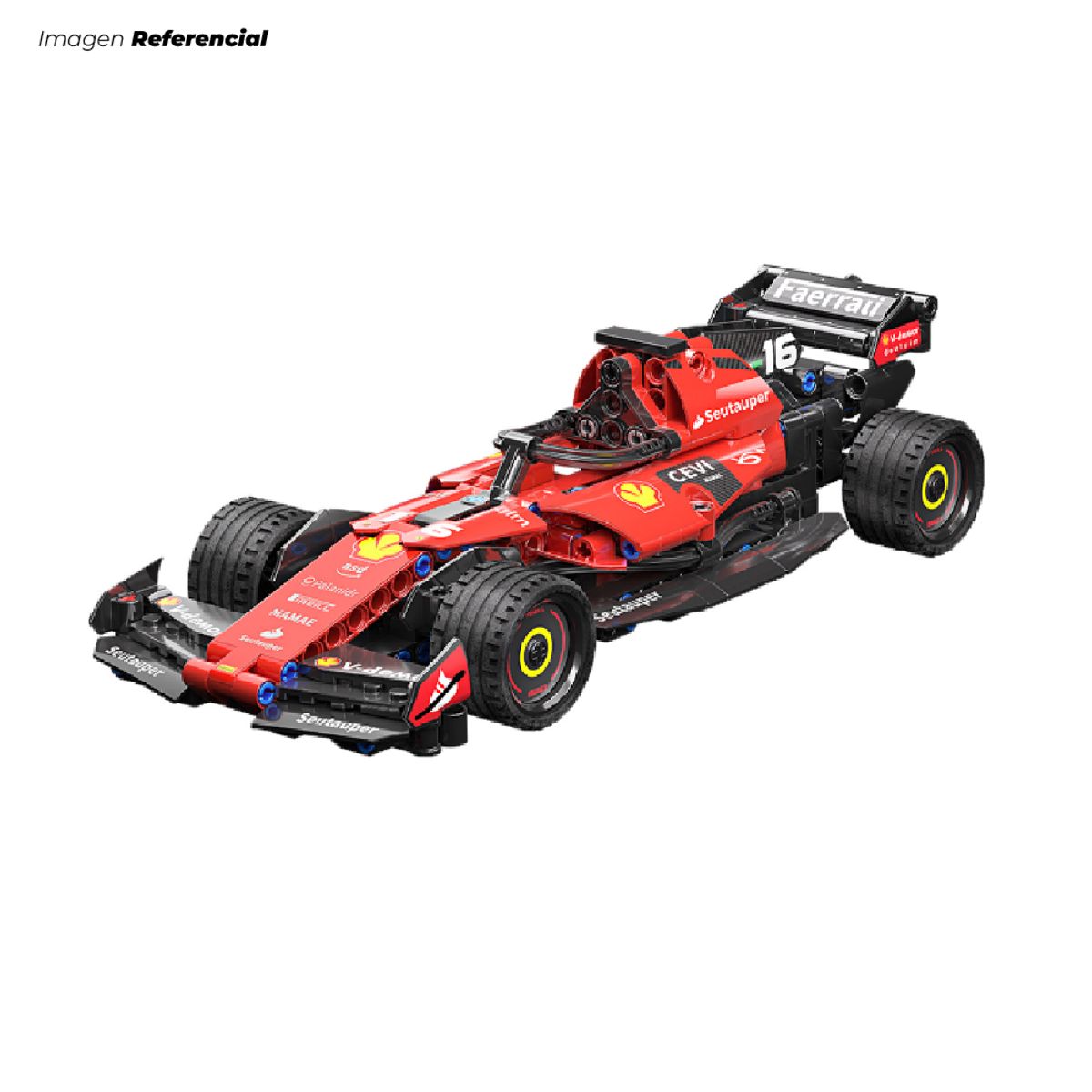 GENERICO - Set de Bloques Formula Tipo Auto de Carrera Deportivo Rojo