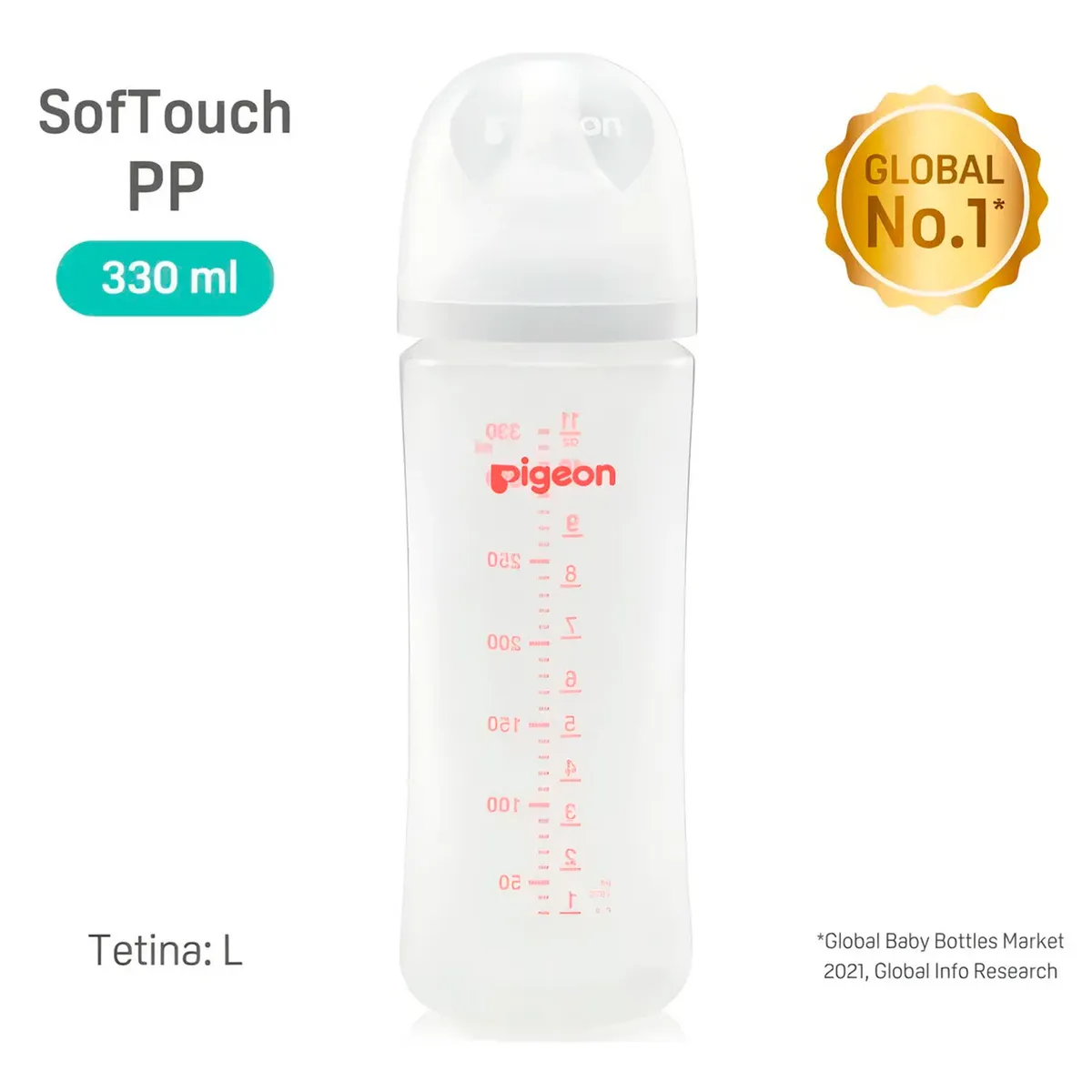 PIGEON - Biberon Pigeon PP 330ML Anticólico y Libre de BPA