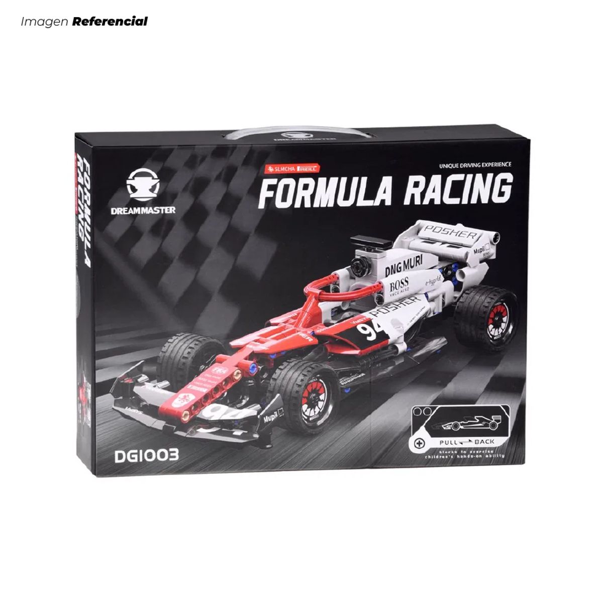 GENERICO - Set de Bloques Formula Tipo Auto de Carrera Deportivo Blanco