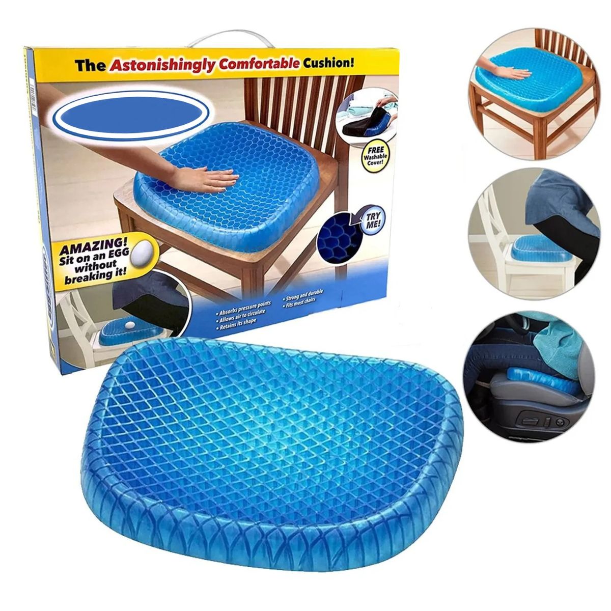 GENERICO - Cojin De Gel Asiento De Silicona Portatil