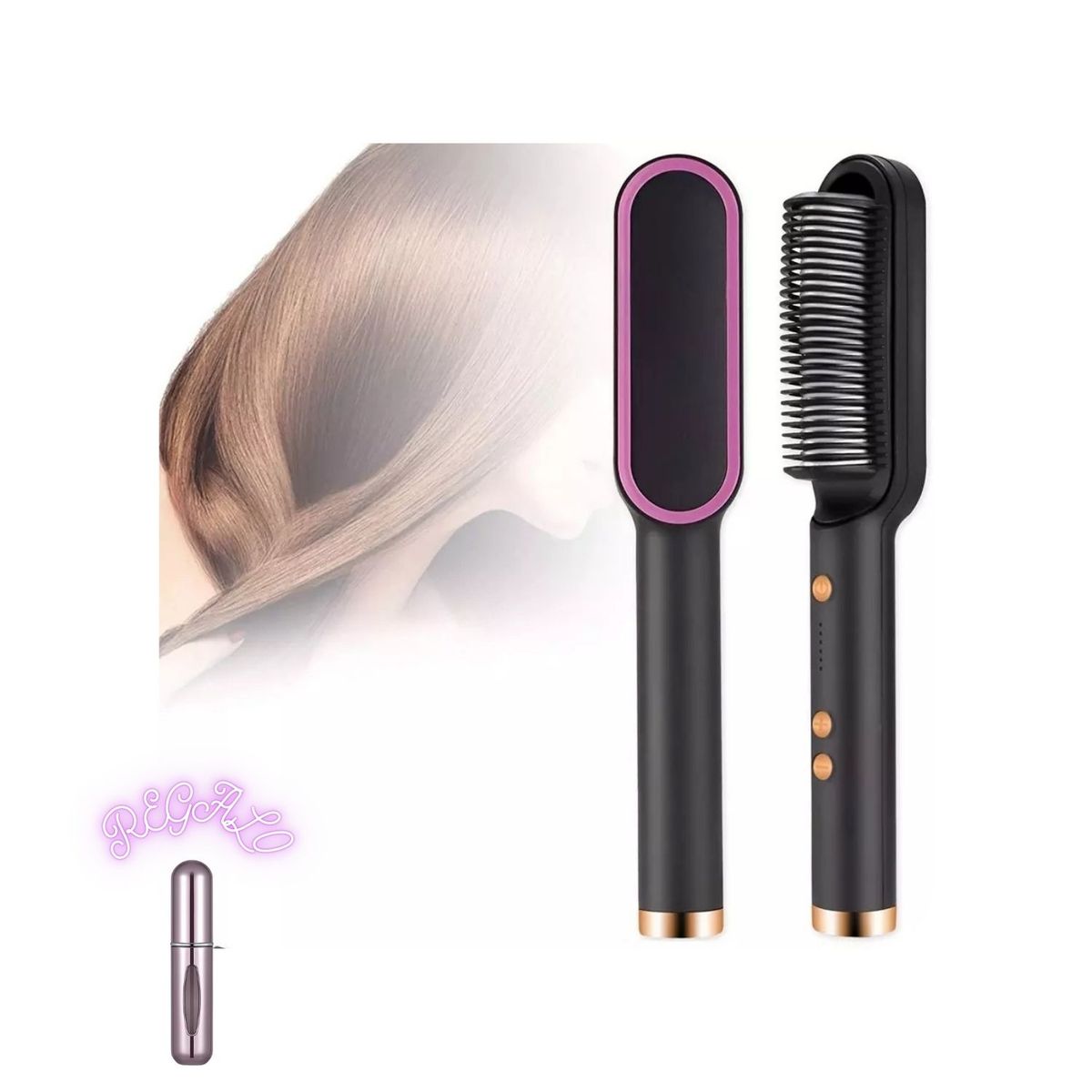 OEM - Cepillo Plancha Alisador  ➕ Regalo 1 Atomizador de Perfume