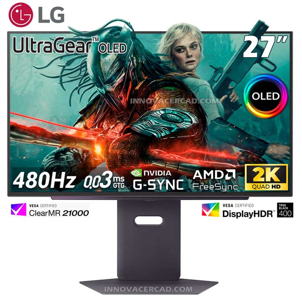 LG - Monitor Gaming LG UltraGear 27GX790A 27 OLED QHD 480Hz 003ms Nvidia G-Sync