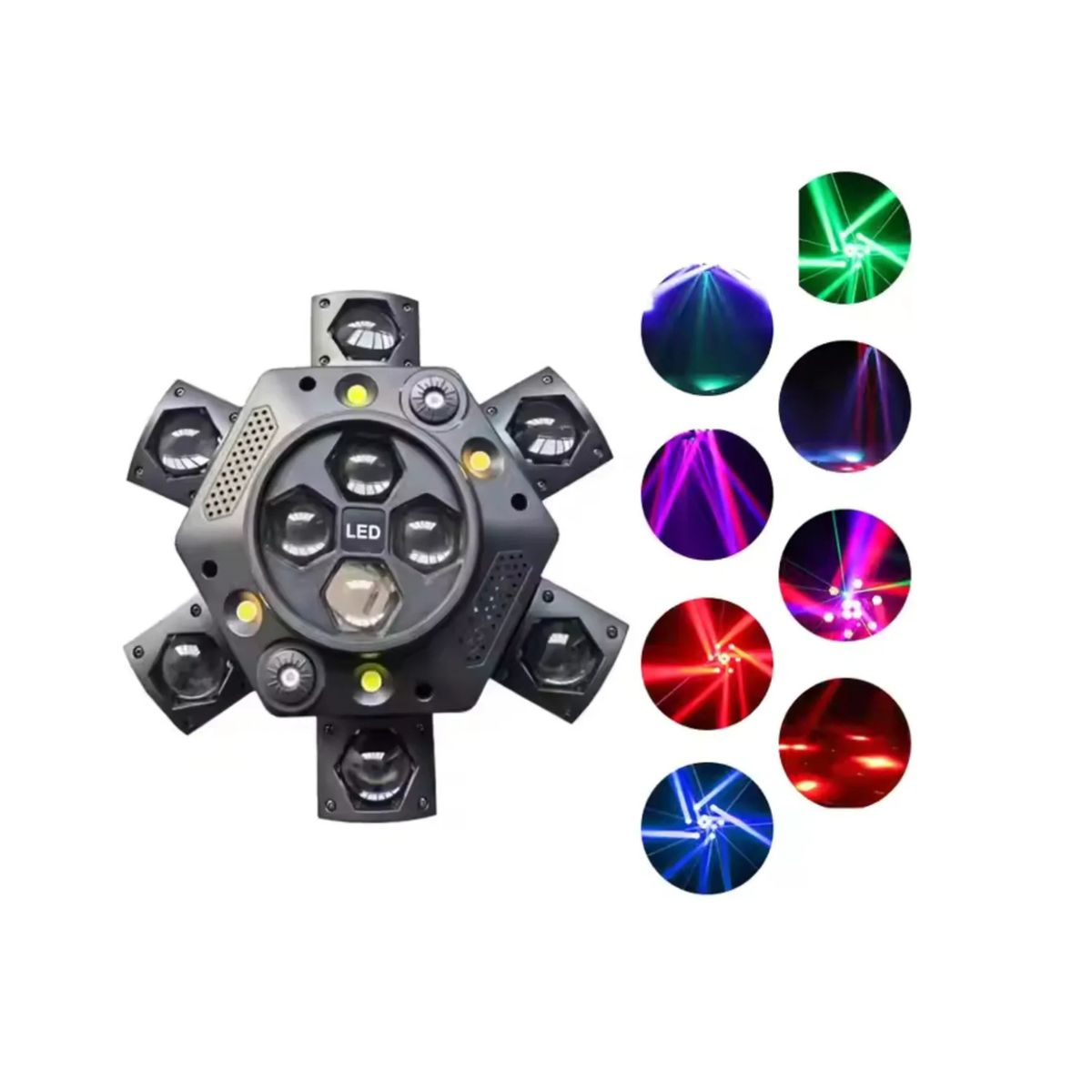 GENERICO - Haz De Luz Cabeza Móvil helicóptero 6 En 1 Efecto Laser Evento Fiesta