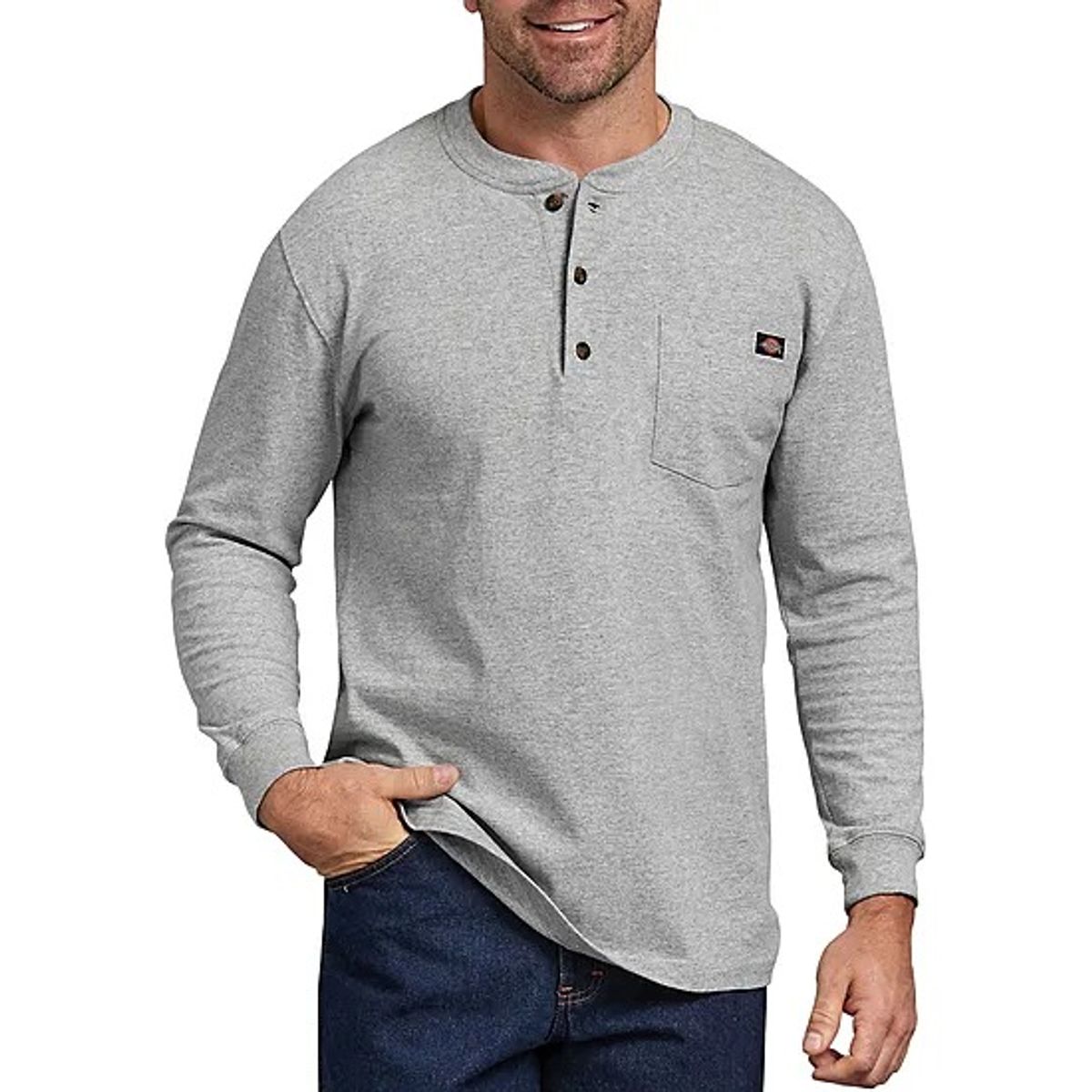 DICKIES - POLO MANGA LARGA DICKIES GRIS JASPEADO