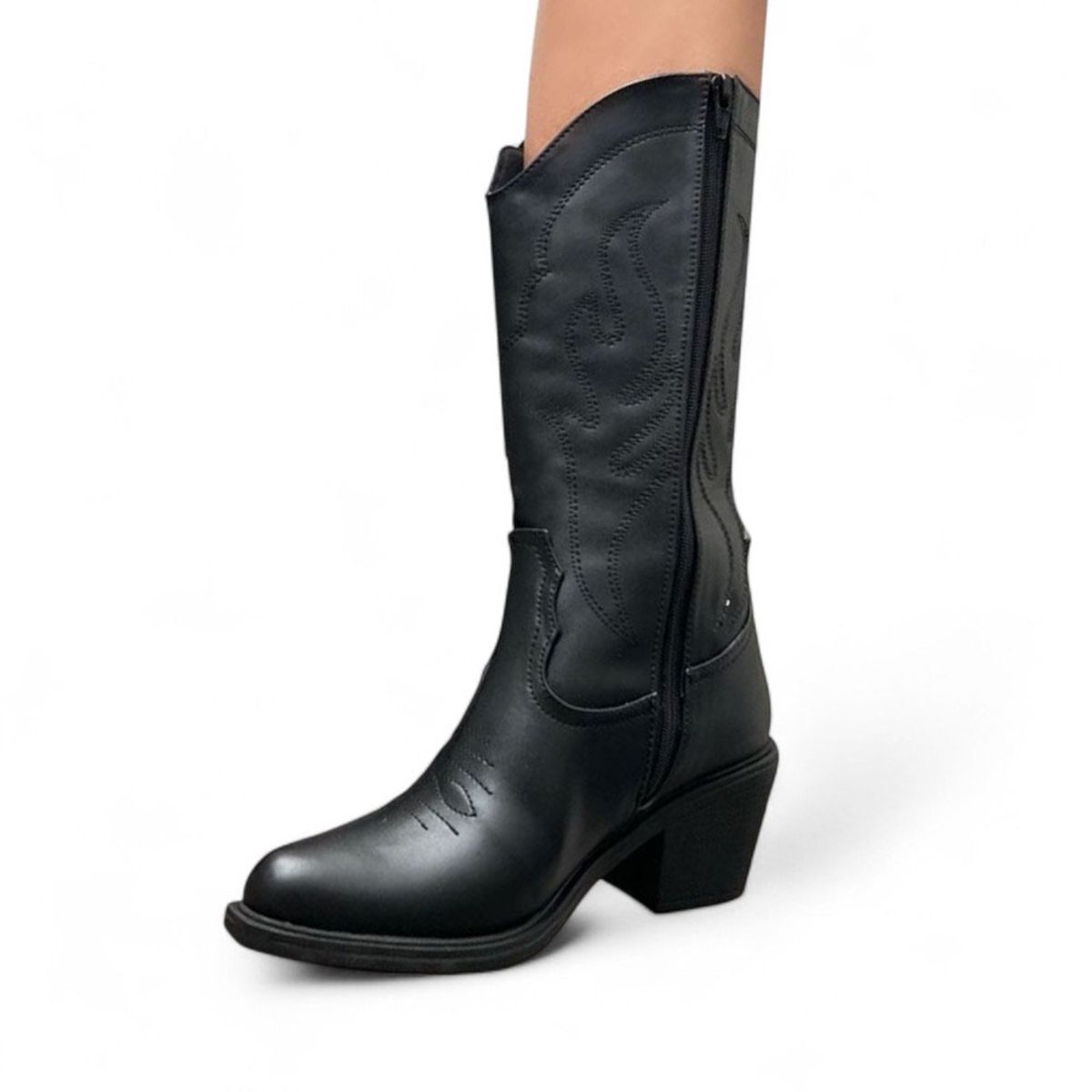 GENERICO - Bota Mujer Texana Lejano Oeste Taco 5 2086L-75 Color Negro