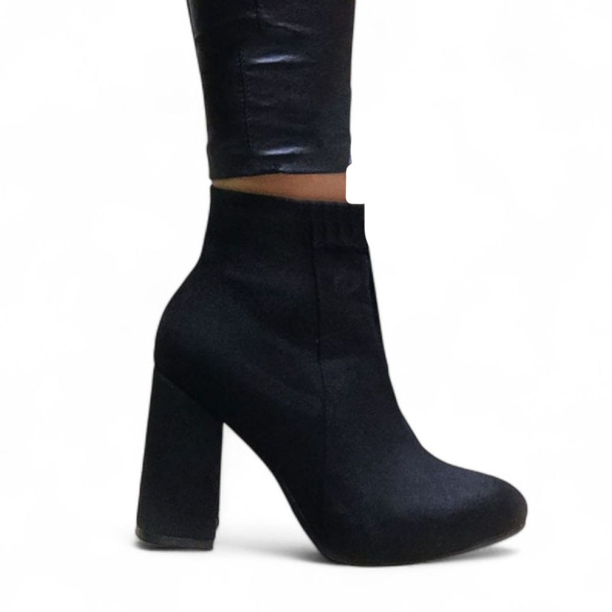 GENERICO - Taco 9 Bota Mujer Clasica Gamuza 2086L-60 Color Negro