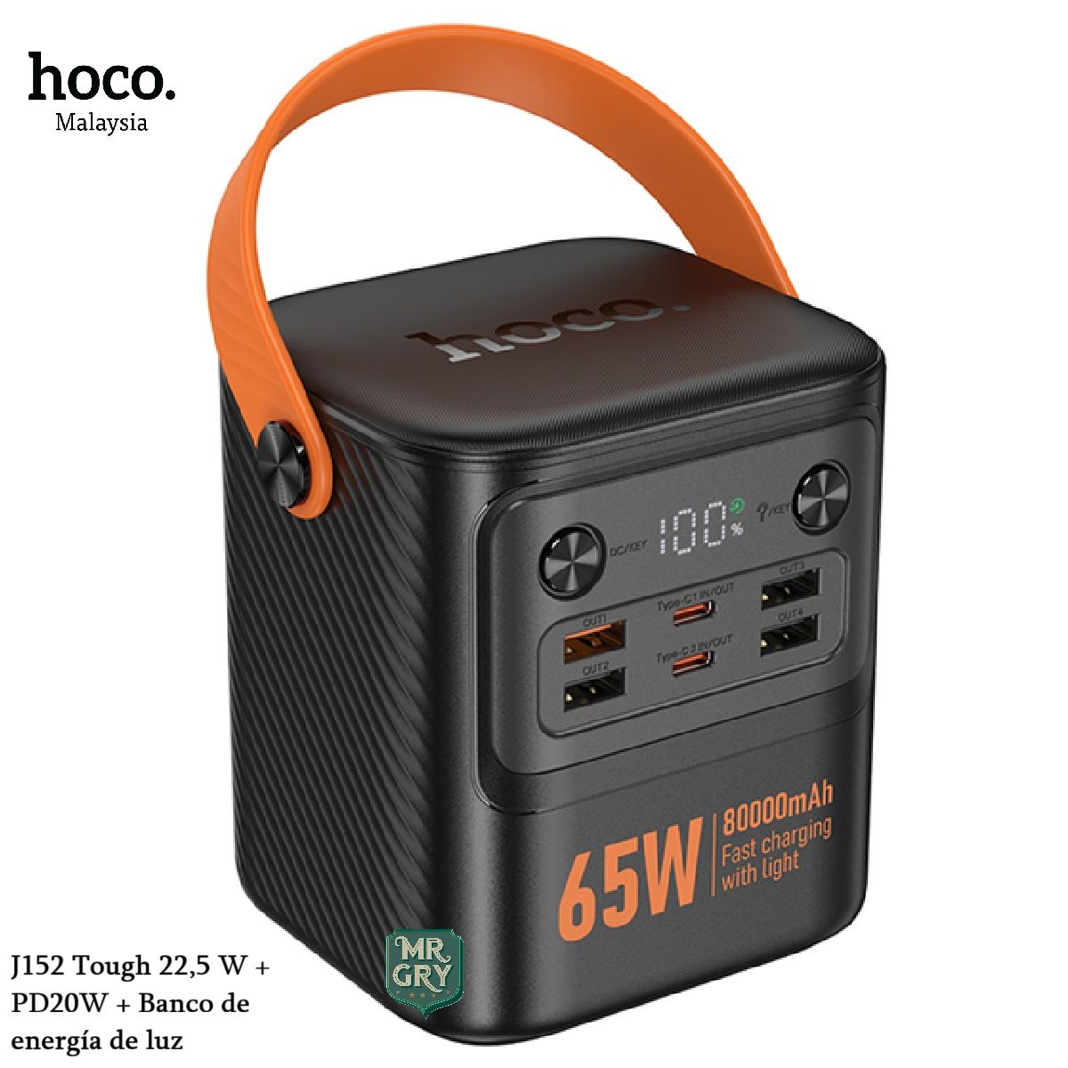 HOCO - Power Bank 80000mah Carga Rápida 65W Hoco J152 PRO para Exteriores