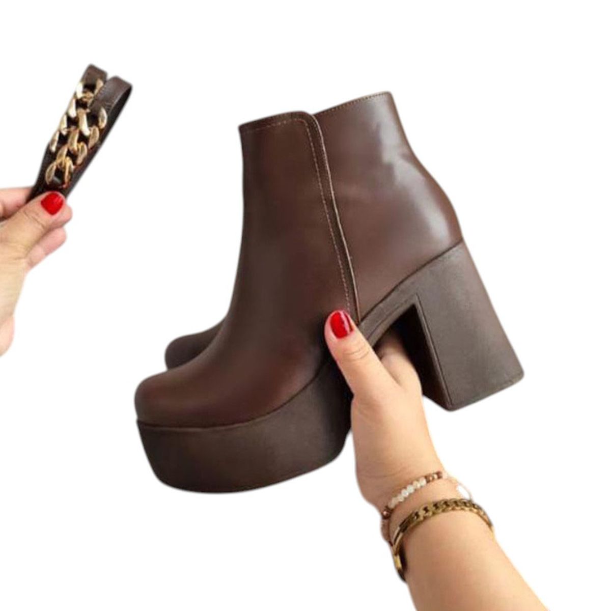 GENERICO - Botin Mujer Taco 9 Doble Uso 2086L-60 Color Marron