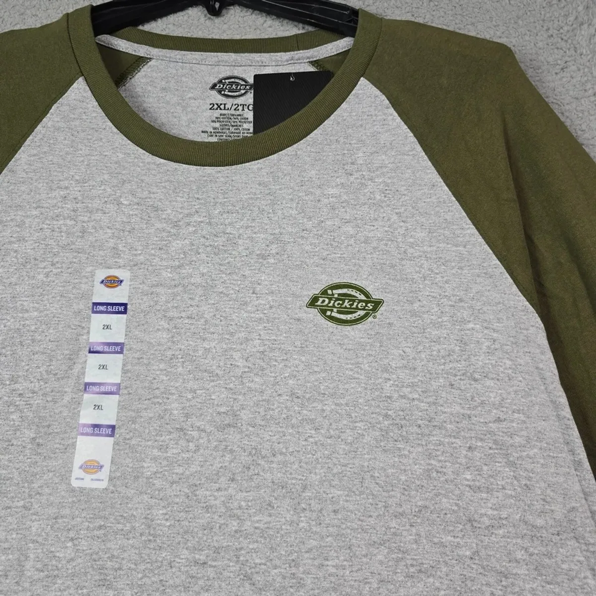 DICKIES - POLO DICKIES MANGA LARGA GRIS CON VERDE