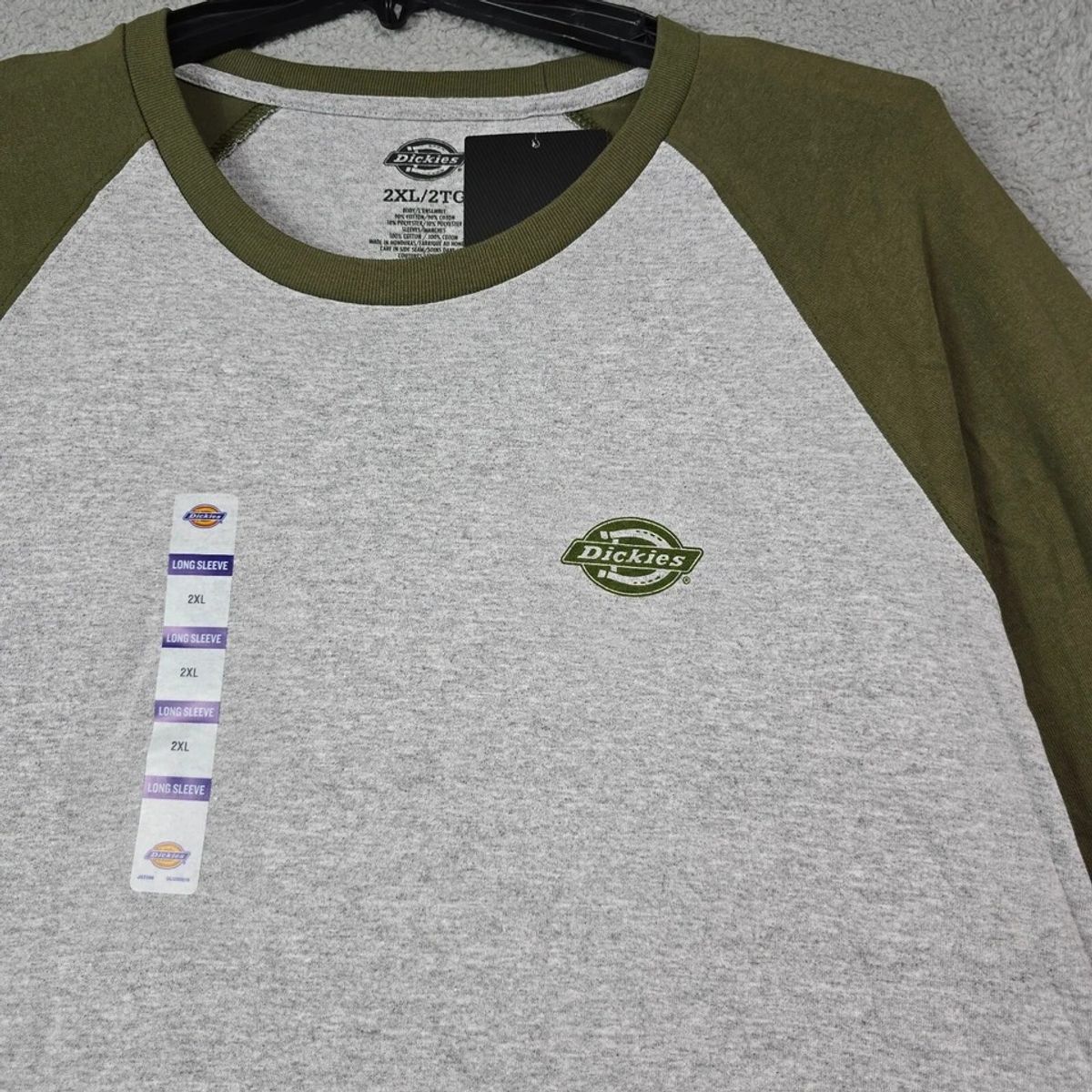 DICKIES - POLO DICKIES MANGA LARGA GRIS CON VERDE