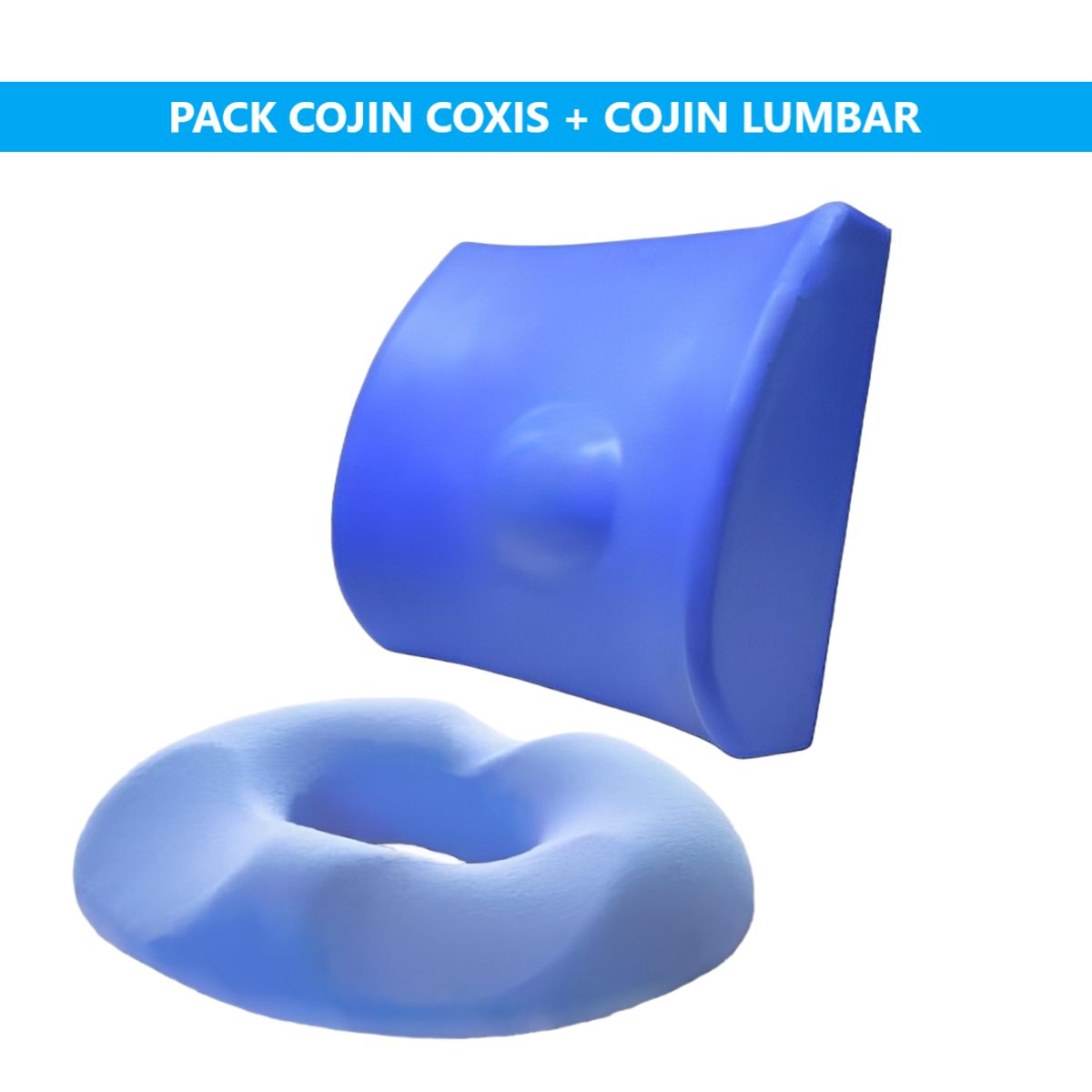 GENERICO - PACK COJÍN LUMBAR VICOGEL + COJÍN  COXIS GEL TECH