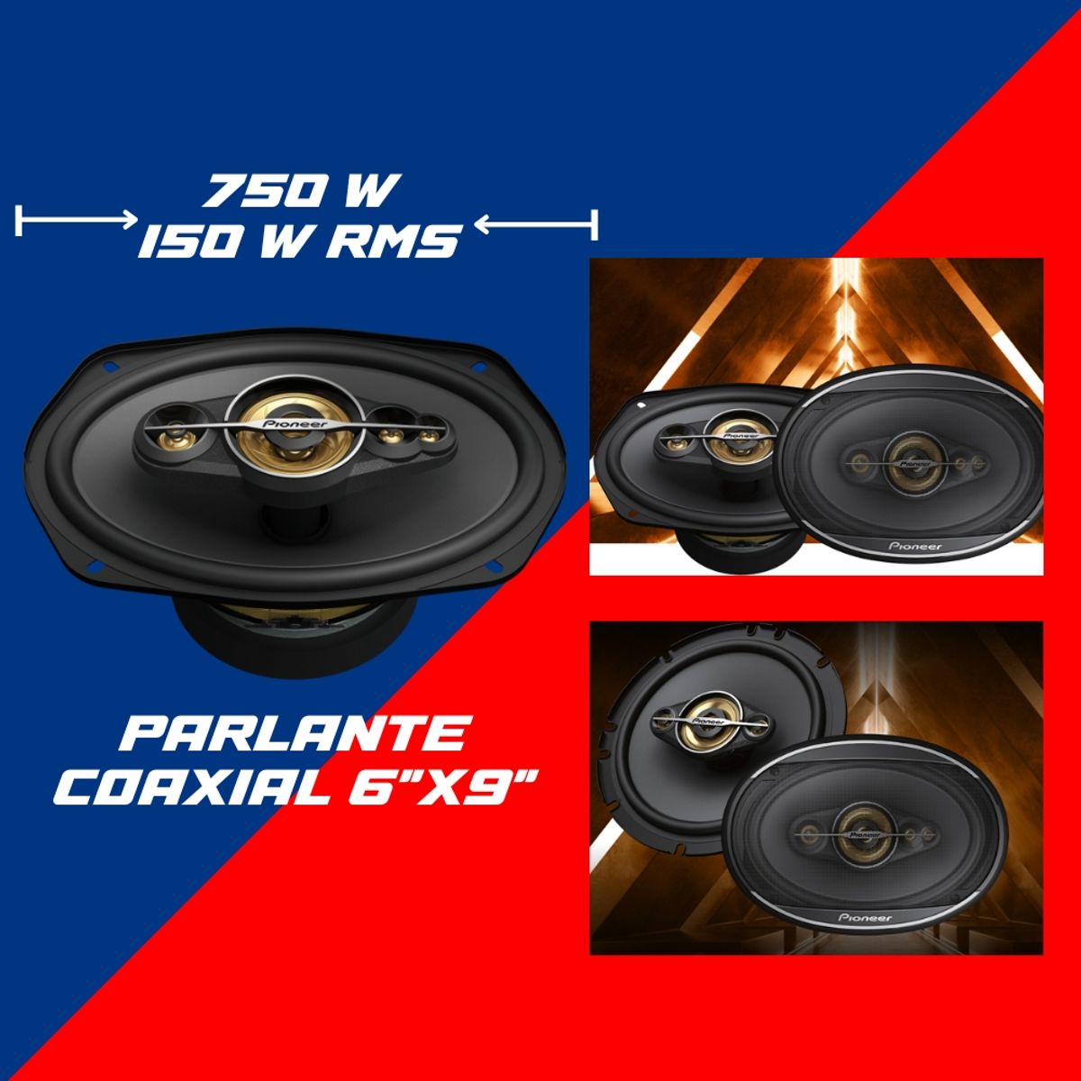 PIONEER - PARLANTE COAXIAL 6X9 750W 150WRMS TS-A6998S PIONEER
