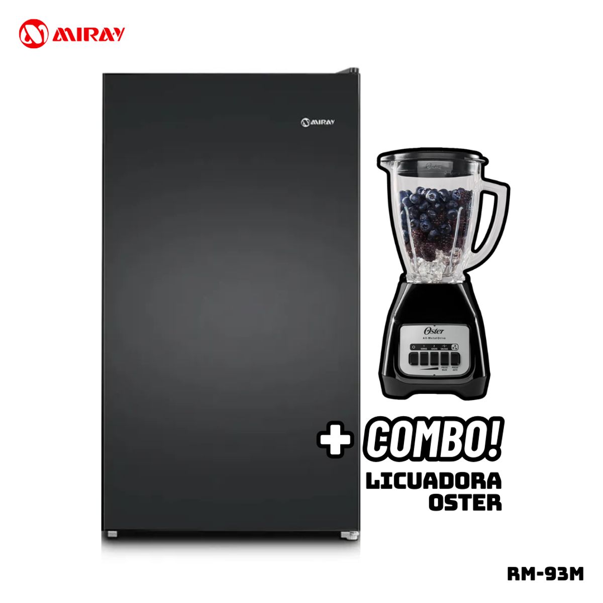 MIRAY - FRIGOBAR MIRAY 93 L NEGRO - RM-94M + LICUADORA OSTER BLSTKAGBPB