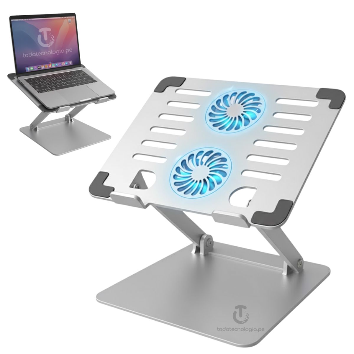 SEISA - Soporte Metal Laptop Notebook Base Cooler Ventilador Plegable DSJ-35