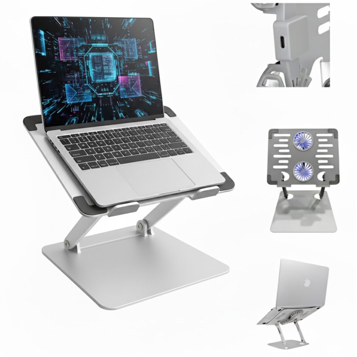 SEISA - Soporte Metal Laptop Notebook Base Cooler Ventilador Plegable DSJ-35