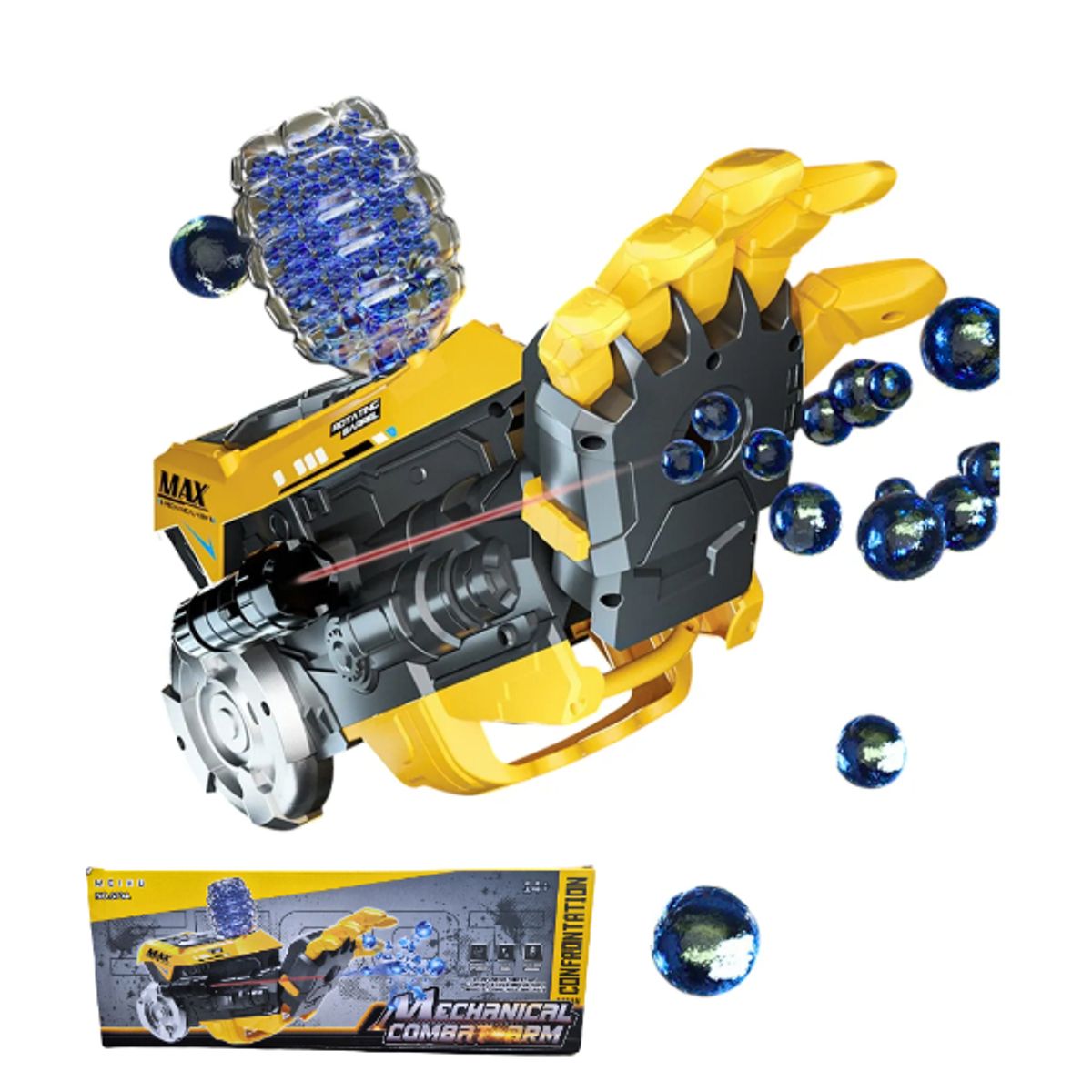 PREMIUM - Brazo Lanzador De Hidrogel Metralleta Bumblebee Para Niños Amarillo