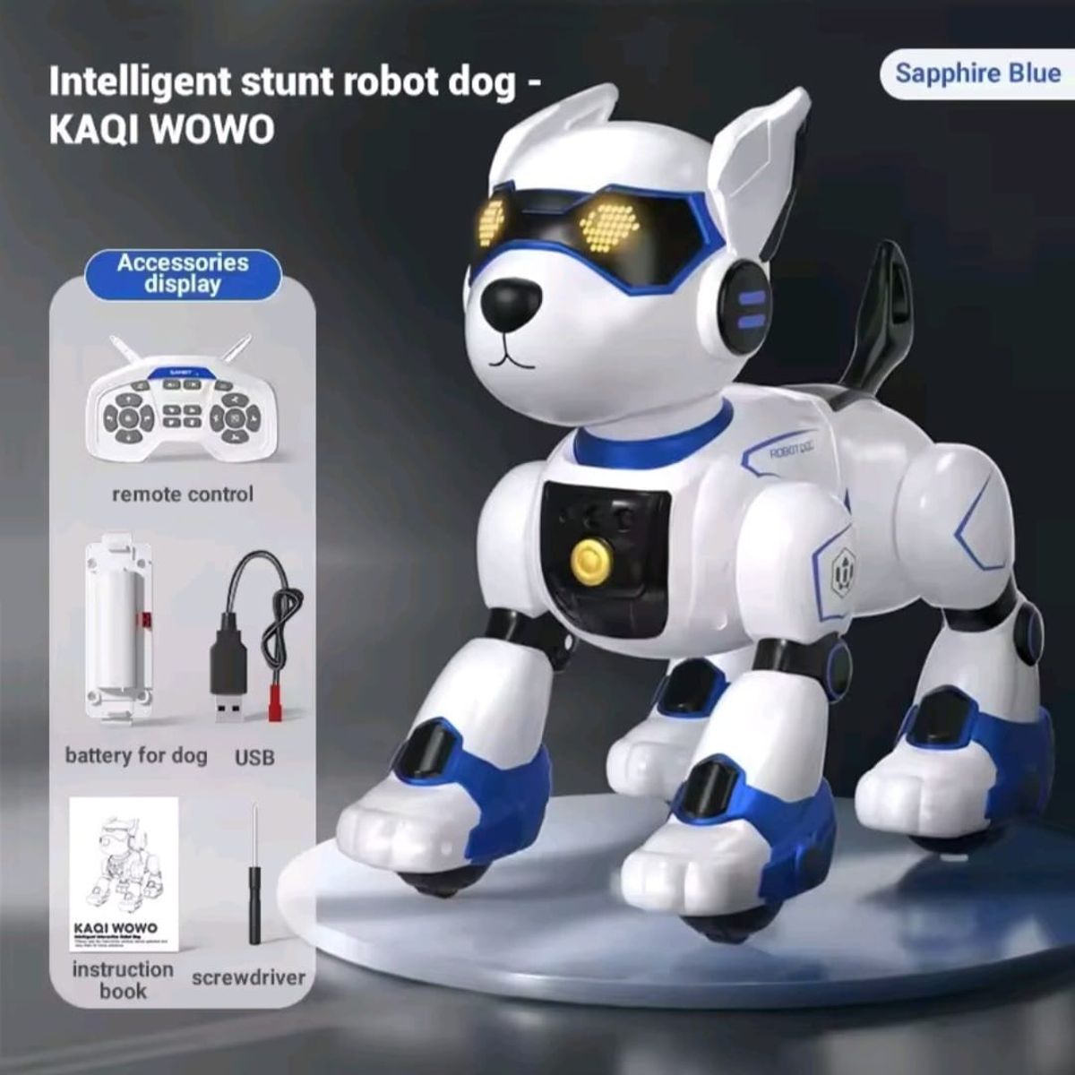GENERICO - PERRO ROBOT INTELIGENTE JUGUETE AZUL