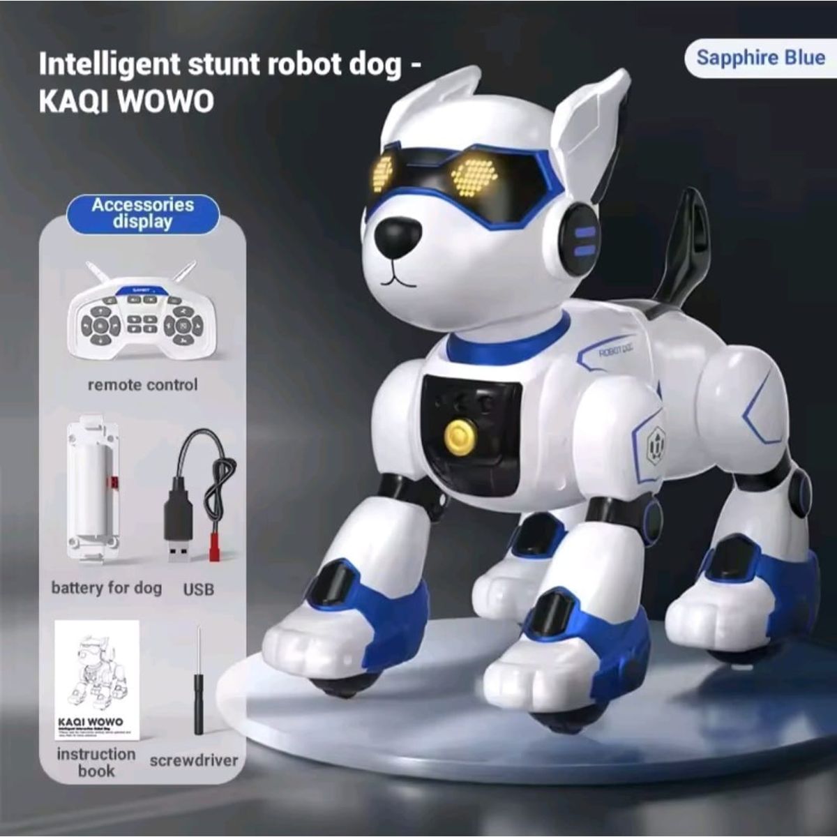 GENERICO - PERRO ROBOT INTELIGENTE JUGUETE AZUL