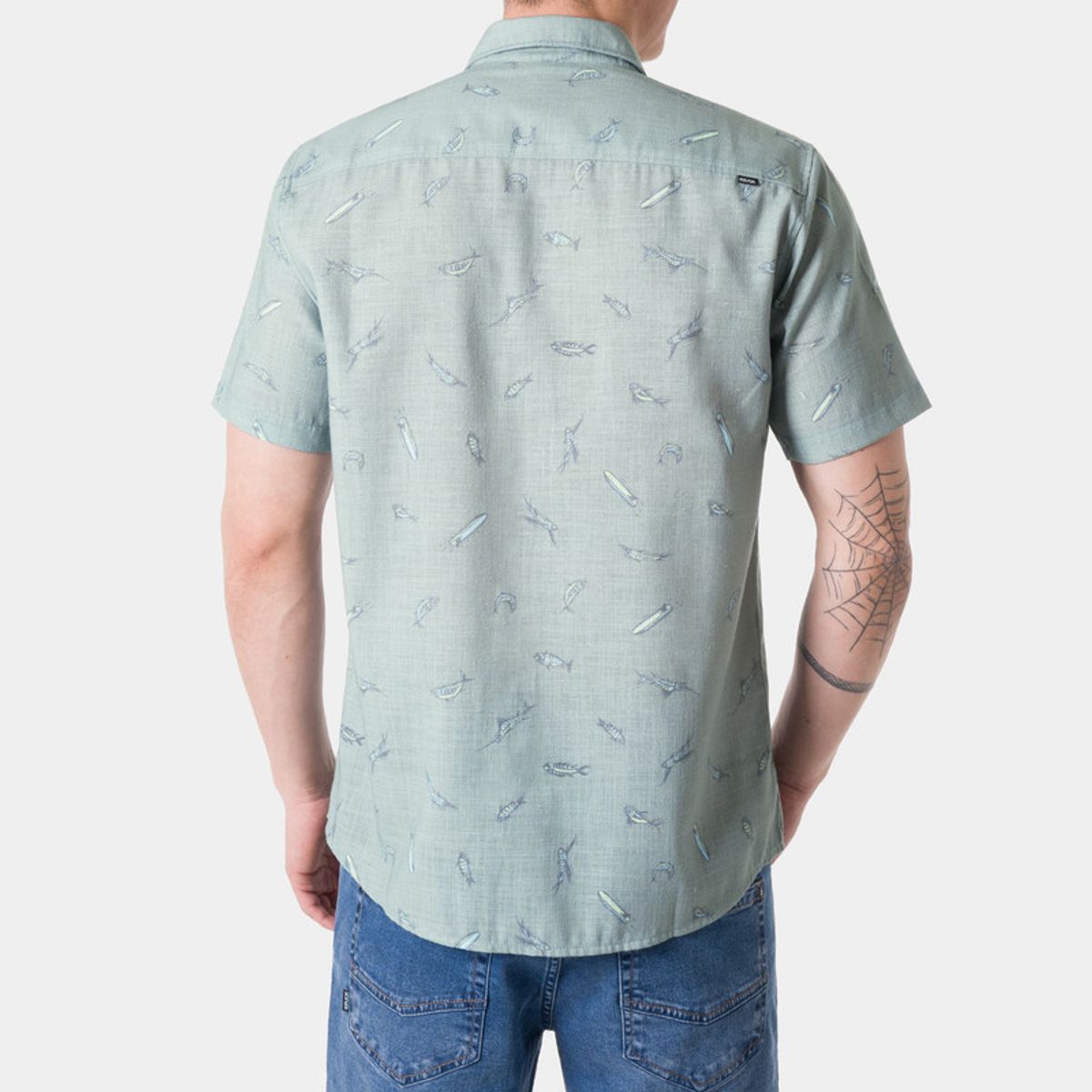 GZUCK - Camisa Moda Popelina Marine Print Hombre