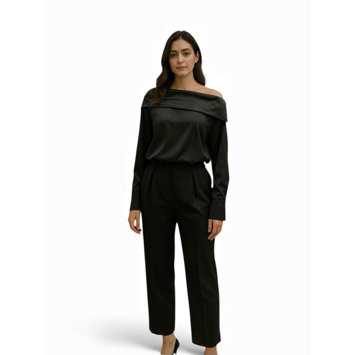 AMA OUTFITTERS - BLUSA OFF SHOULER SATINADA GAIA