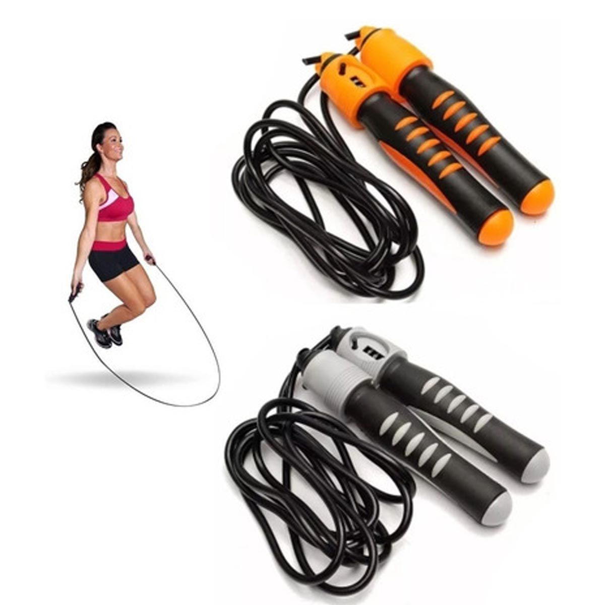 GENERICO - PACK 2 Cuerda de Saltar con Contador para Adultos de Entrenamiento