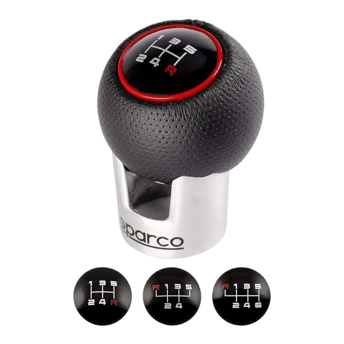 Perilla Pomo Palanca De Cambio Universal  Con Detalle De Piel Sparco, marca GENERICO - Foto Principal