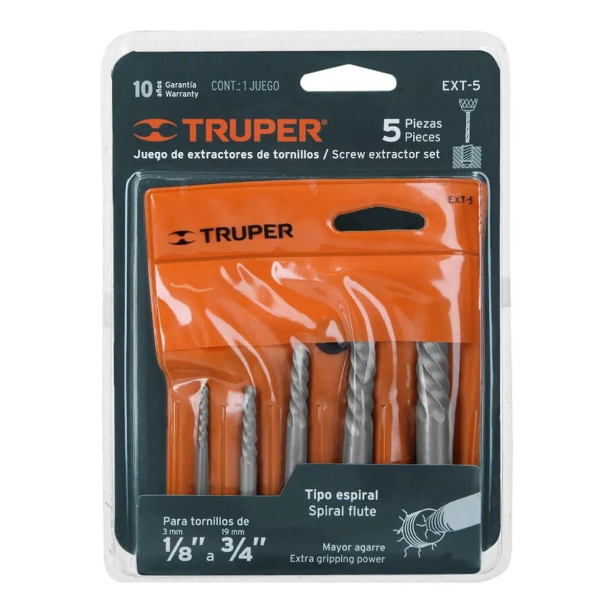 TRUPER - Juego Con 5 Extractores De Pernos Rotos Truper - 14512