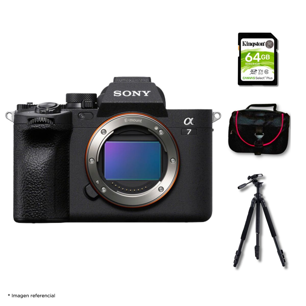 SONY - Cámara Sony Alpha a7 IV Full Frame Mirrorless Cuerpo Solo + Kit Deluxe