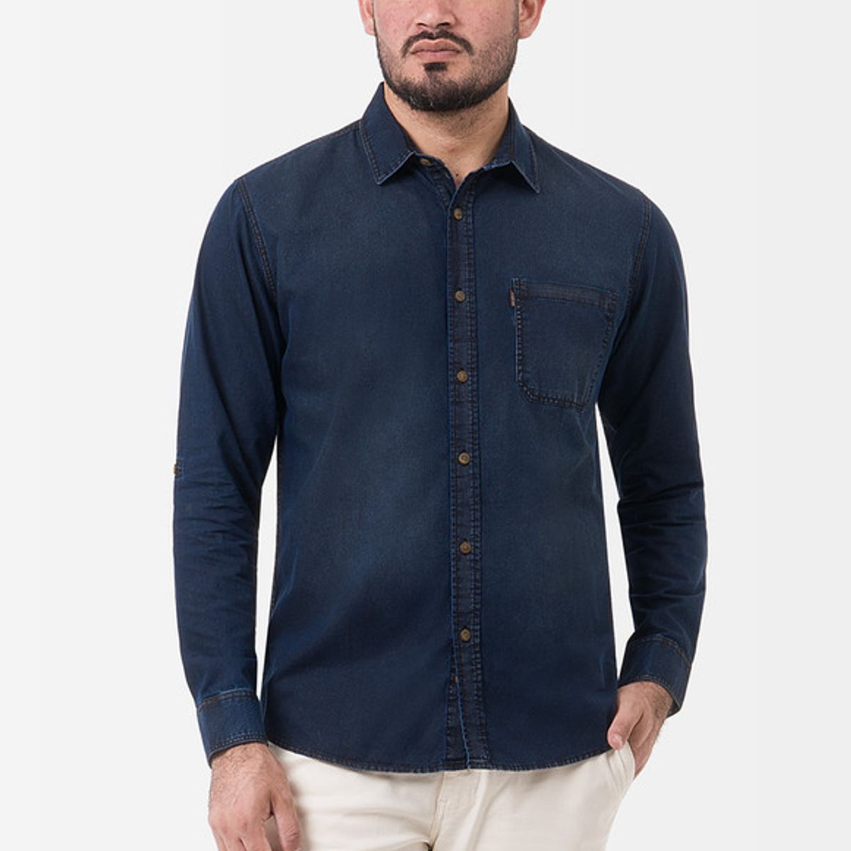 NORTON - Camisa Moda Denim Deirom Hombre