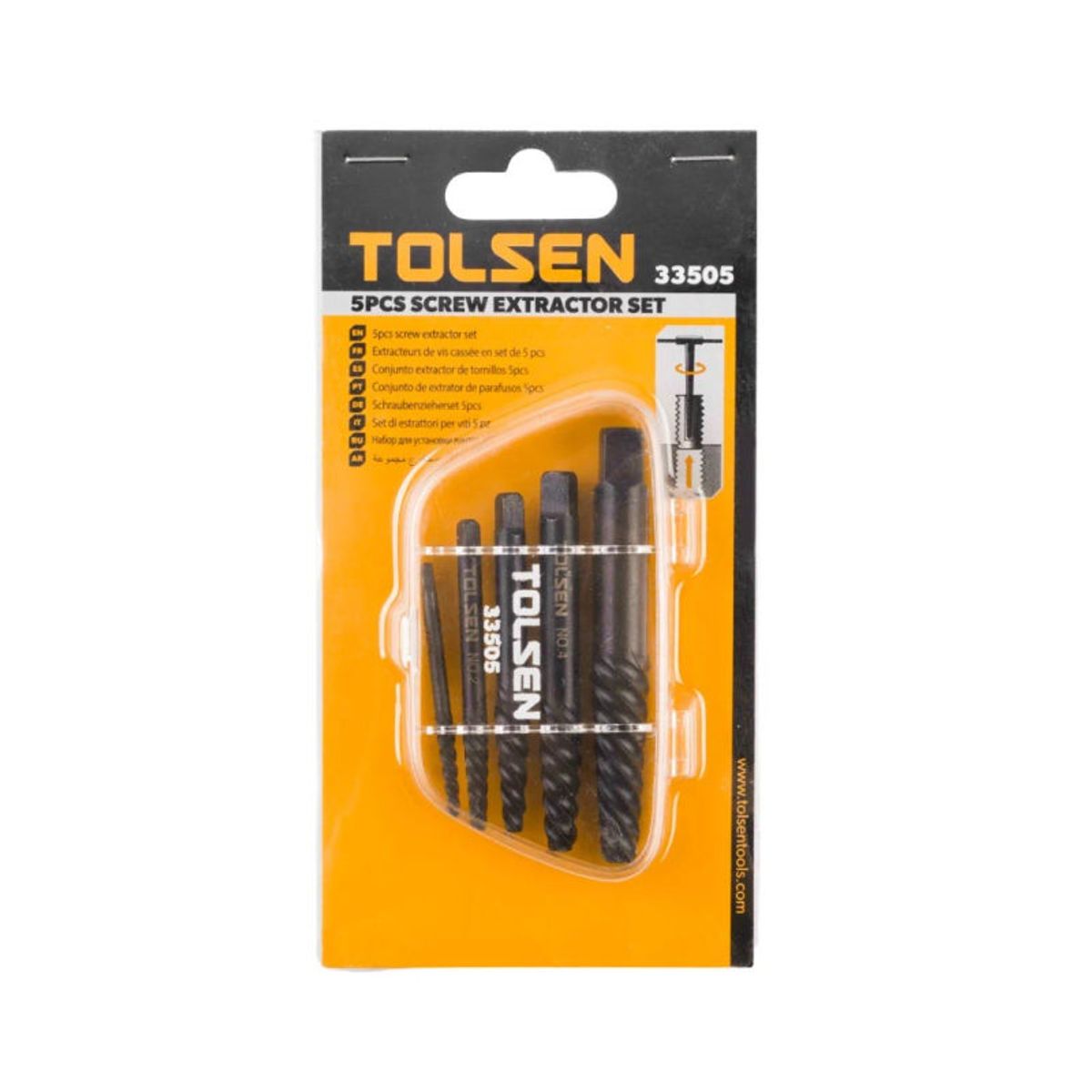 TOLSEN - Extractor tornillos Tolsen 5 pz industrial 33505