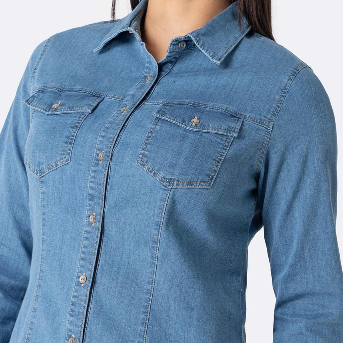 PIONIER - Blusa Moda Denim Oris Mujer